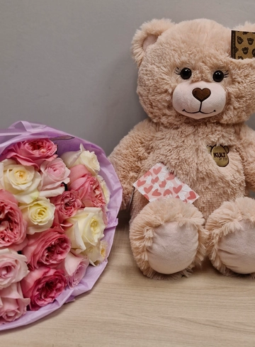 Мы с мишкой в паре от интернет-магазина цветов в 