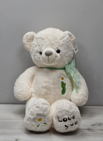 Мишка с бантом белый от интернет-магазина цветов в 